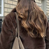 Blød, plysagtig langærmet jakke