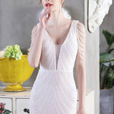 Elegant pailletteret havfrue aftenkjole