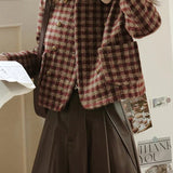 vintage enkeltradet ternet jakke