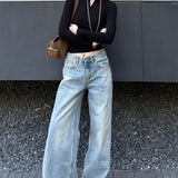 falmede, vide, slidte jeans