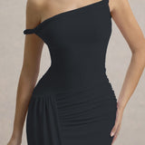 Asymmetrisk bodycon maxi aftenkjole