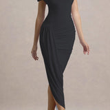 Asymmetrisk bodycon maxi aftenkjole