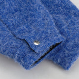 Blå uldjakke med lange ærmer