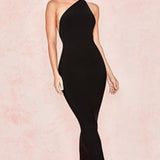 Asymmetrisk aftenkjole uden ryg