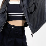 Kort cargofrakke med opretstående krave