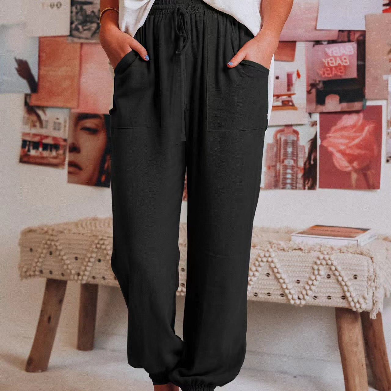 Dameharemsbukser - Løse og behagelige - Justerbar elastisk talje - Afslappet chic stil