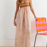 Charmerende midikjole med tynde stropper og bosnisk folkemusikblomsterprint