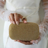 Guld og krystal aftenclutch til bruden