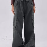 Elegante og løstsiddende grønne boyfriend jeans med knapper