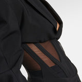 Sexet, transparent mesh-blazer med elegant V-hals