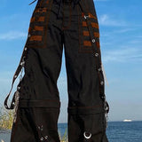Gothic cargo jeans med brede ben