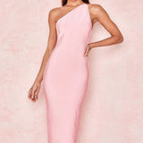 Asymmetrisk aftenkjole uden ryg