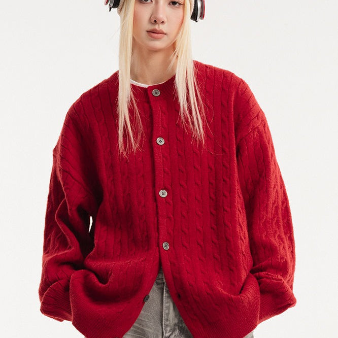 Kabelstrikket vest med afslappet pasform