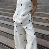 Todelt sæt: bomulds tanktop med polkaprikker