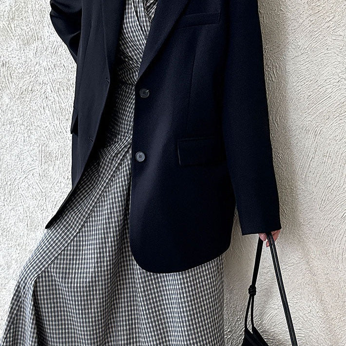 Blazer med slids i ryggen og afslappet pasform