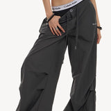 Y2K Retro Grå Militær Cargobukser