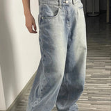 Jeans med brede ben og indadvendte lommer