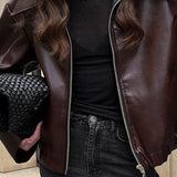 Trendy bikerjakke i PU-læder