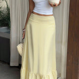 Højtaljet, stribet, svaj-nederdel med smal pasform