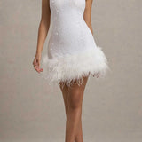 Bodycon aftenkjole med skinnende og luftige pailletter