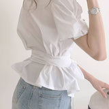 Kasi - Chic bluse med pufærmer