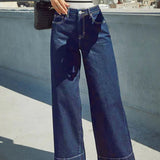 Højtaljede jeans med vide ben