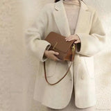 Uldfrakke med kashmirrevers