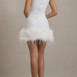 Bodycon aftenkjole med skinnende og luftige pailletter