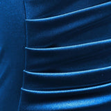 Stropløs, tætsiddende midi-aftenkjole