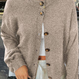 Minimalistisk cardigan med lange ærmer og knapper