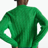 mohair-blanding kabelstrikket vest