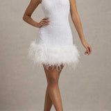 Bodycon aftenkjole med skinnende og luftige pailletter