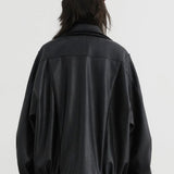 Oversized bikerjakke i læder