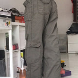 Casual vintage cargo jeans, løstsiddende lige snit