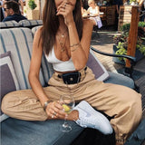 Vide streetwear-bukser med kæde