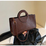 PU-læder skuldertaske med krokodillemønster