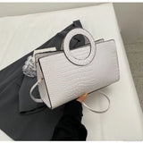 PU-læder skuldertaske med krokodillemønster