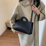 PU-læder skuldertaske med krokodillemønster