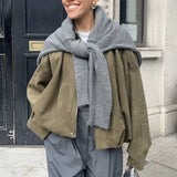 aviatorjakke med ruskindstekstur