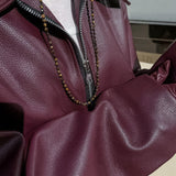 Stilfuld mat PU motorcykeljakke