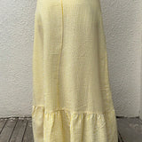 Højtaljet, stribet, svaj-nederdel med smal pasform