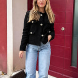 Kort, enkeltradet tweedfrakke