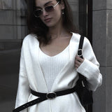 Minimalistisk sæt med to dele i strik