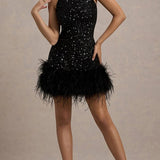 Bodycon aftenkjole med skinnende og luftige pailletter