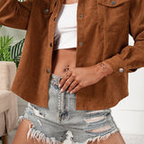 Enkeltradet fløjlsskjortejakke