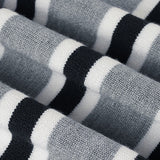 Stribet off-shoulder, langærmet sweaterbluse, farveblok