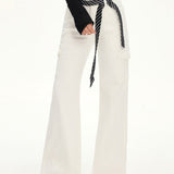 Slim fit hvide stretch cargo jeans