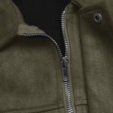 pilotjakke med ruskindslook-krave med hak