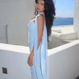 Højtaljet bodycon bandeau-nederdelsæt