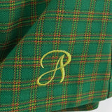 Lavtaljet ternet nederdel med broderi af bogstaver